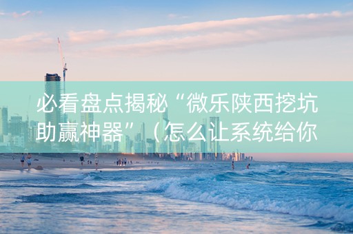 必看盘点揭秘“微乐陕西挖坑助赢神器”（怎么让系统给你发好牌)
