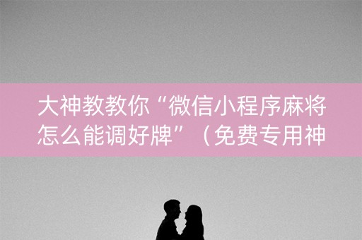 大神教教你“微信小程序麻将怎么能调好牌”（免费专用神器)