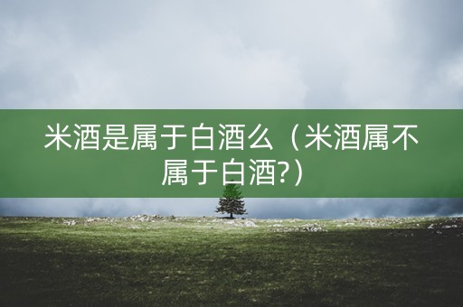 米酒是属于白酒么（米酒属不属于白酒?）