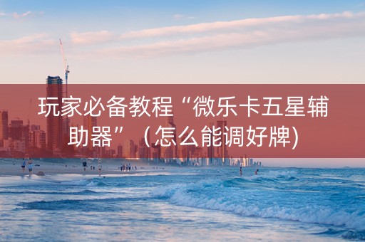 玩家必备教程“微乐卡五星辅助器”（怎么能调好牌)