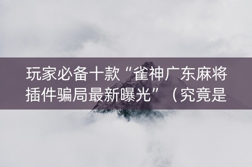 玩家必备十款“雀神广东麻将插件骗局最新曝光”（究竟是不是有挂)