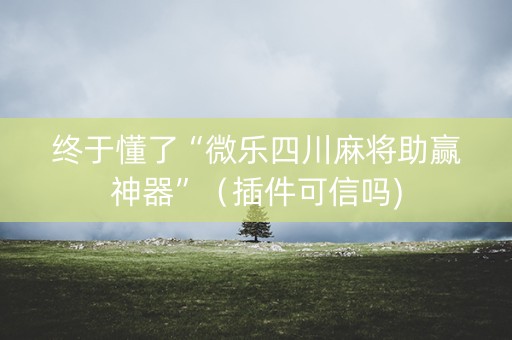 终于懂了“微乐四川麻将助赢神器”（插件可信吗)