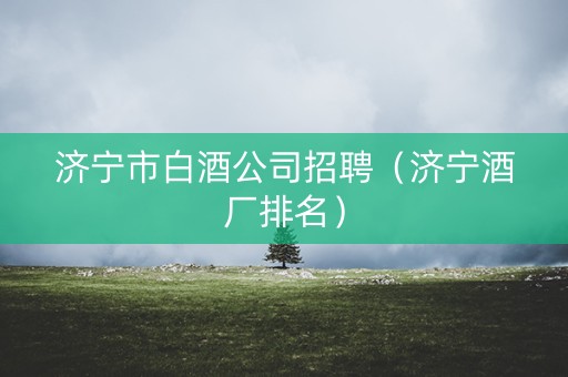 济宁市白酒公司招聘（济宁酒厂排名）