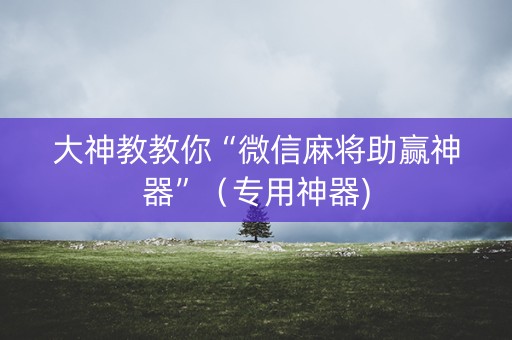大神教教你“微信麻将助赢神器”（专用神器)