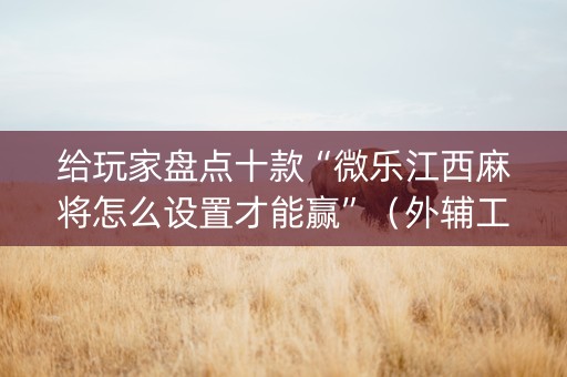 给玩家盘点十款“微乐江西麻将怎么设置才能赢”（外辅工具)