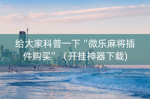 给大家科普一下“微乐麻将插件购买”（开挂神器下载)