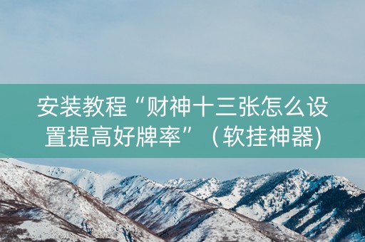 安装教程“财神十三张怎么设置提高好牌率”（软挂神器)