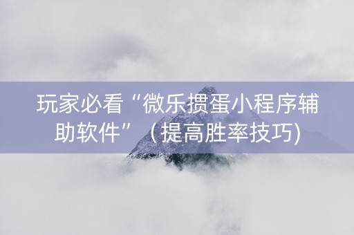 玩家必看“微乐掼蛋小程序辅助软件”（提高胜率技巧)