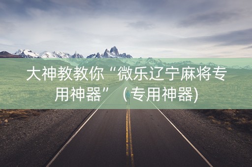 大神教教你“微乐辽宁麻将专用神器”（专用神器)