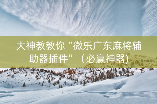 大神教教你“微乐广东麻将辅助器插件”（必赢神器)