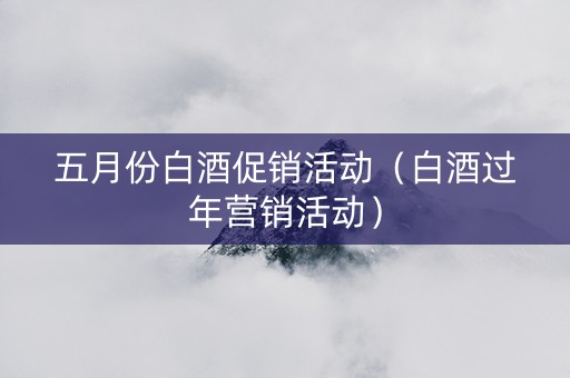 五月份白酒促销活动（白酒过年营销活动）