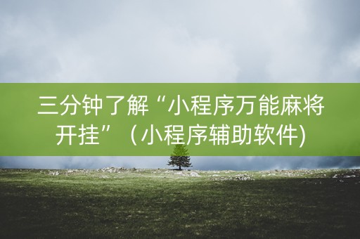 三分钟了解“小程序万能麻将开挂”（小程序辅助软件)
