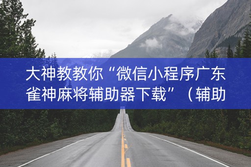 大神教教你“微信小程序广东雀神麻将辅助器下载”（辅助器下载)