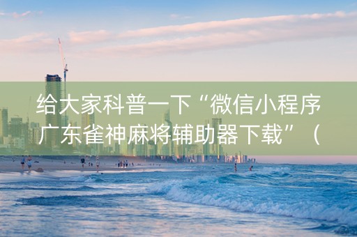 给大家科普一下“微信小程序广东雀神麻将辅助器下载”（自建房怎么拿好牌)