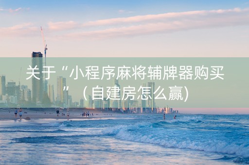 关于“小程序麻将辅牌器购买”（自建房怎么赢)