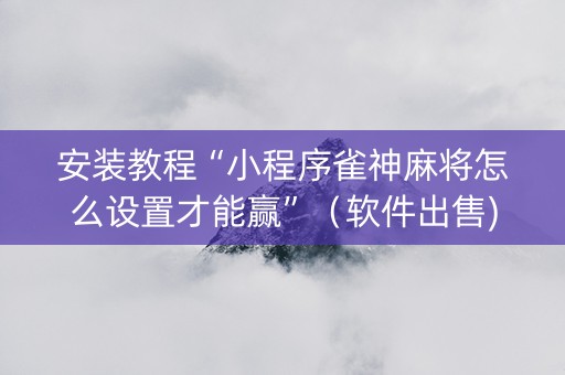 安装教程“小程序雀神麻将怎么设置才能赢”（软件出售)