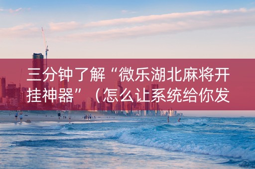 三分钟了解“微乐湖北麻将开挂神器”（怎么让系统给你发好牌)
