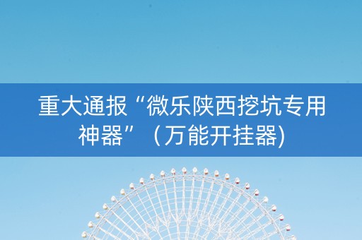 重大通报“微乐陕西挖坑专用神器”（万能开挂器)