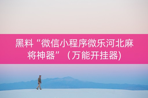 黑料“微信小程序微乐河北麻将神器”（万能开挂器)