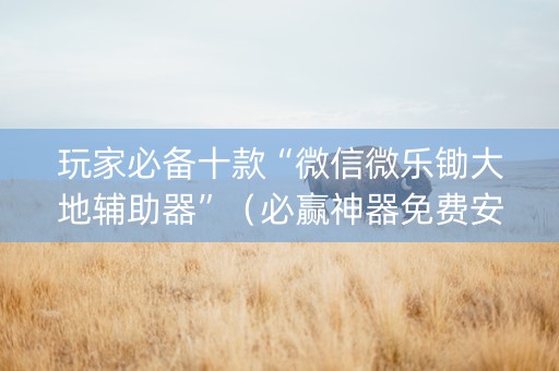 玩家必备十款“微信微乐锄大地辅助器”（必赢神器免费安装)