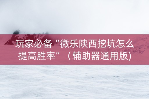 玩家必备“微乐陕西挖坑怎么提高胜率”（辅助器通用版)