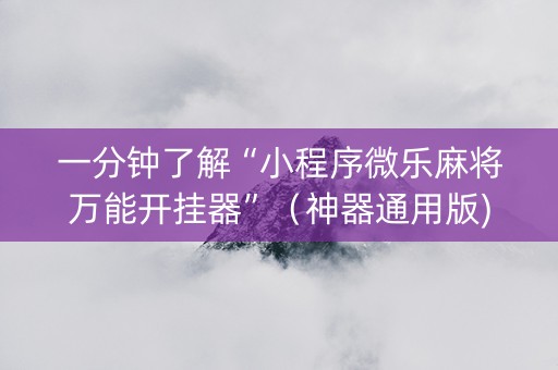 一分钟了解“小程序微乐麻将万能开挂器”（神器通用版)