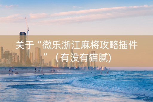 关于“微乐浙江麻将攻略插件”（有没有猫腻)