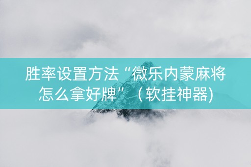 胜率设置方法“微乐内蒙麻将怎么拿好牌”（软挂神器)