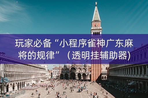 玩家必备“小程序雀神广东麻将的规律”（透明挂辅助器)