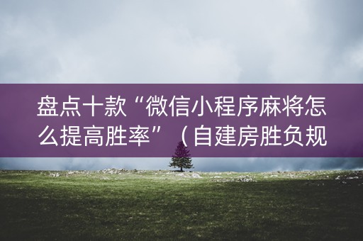 盘点十款“微信小程序麻将怎么提高胜率”（自建房胜负规律)