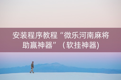 安装程序教程“微乐河南麻将助赢神器”（软挂神器)