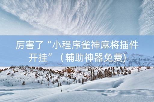 厉害了“小程序雀神麻将插件开挂”（辅助神器免费)