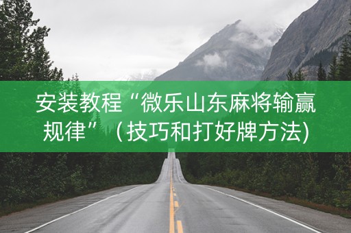 安装教程“微乐山东麻将输赢规律”（技巧和打好牌方法)