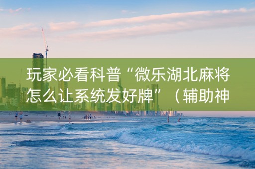 玩家必看科普“微乐湖北麻将怎么让系统发好牌”（辅助神器免费)