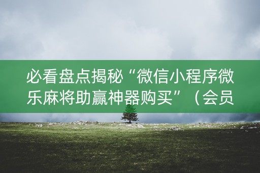 必看盘点揭秘“微信小程序微乐麻将助赢神器购买”（会员会提高胜率吗)