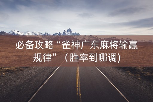 必备攻略“雀神广东麻将输赢规律”（胜率到哪调)