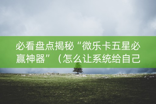 必看盘点揭秘“微乐卡五星必赢神器”（怎么让系统给自己好牌)