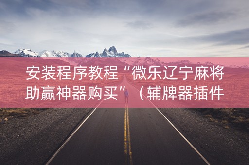 安装程序教程“微乐辽宁麻将助赢神器购买”（辅牌器插件购买)