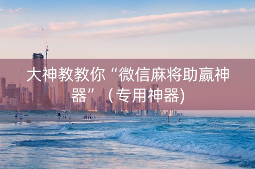 大神教教你“微信麻将助赢神器”(专用神器) 大神教教你“微信麻将助赢神器”(专用神器)