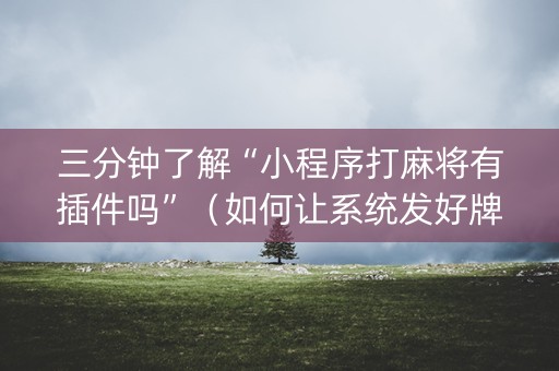 三分钟了解“小程序打麻将有插件吗”(如何让系统发好牌) 三分钟了解“小程序打麻将有插件吗”(如何让系统发好牌)