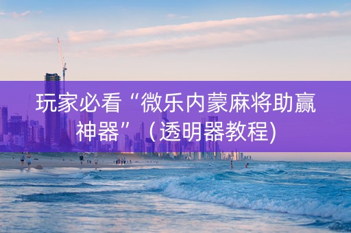 玩家必看“微乐内蒙麻将助赢神器”（透明器教程)