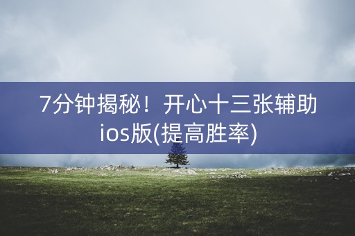 7分钟揭秘！开心十三张辅助ios版(提高胜率)