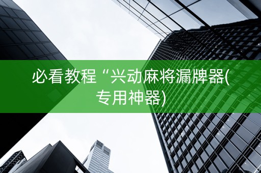 必看教程“兴动麻将漏牌器(专用神器)
