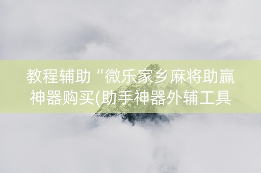 教程辅助“微乐家乡麻将助赢神器购买(助手神器外辅工具)