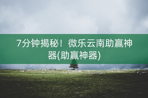 7分钟揭秘！微乐云南助赢神器(助赢神器)