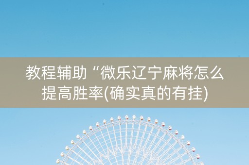 教程辅助“微乐辽宁麻将怎么提高胜率(确实真的有挂)