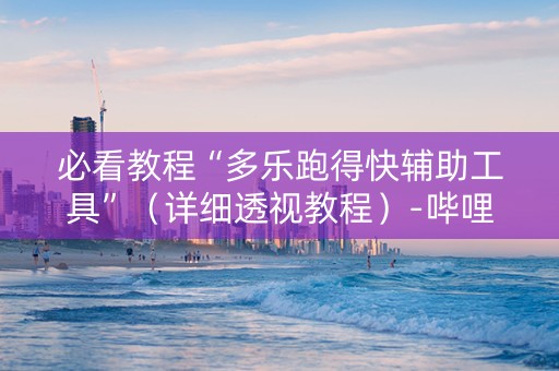 必看教程“多乐跑得快辅助工具”（详细透视教程）-哔哩哔哩