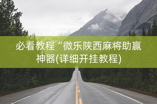 必看教程“微乐陕西麻将助赢神器(详细开挂教程)