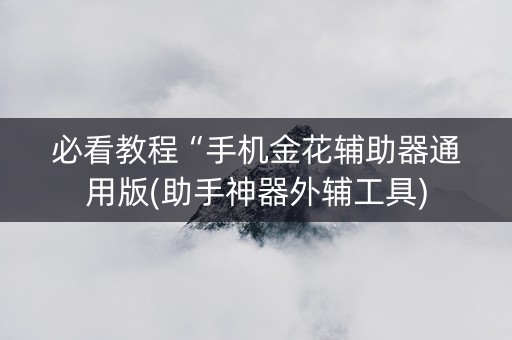 必看教程“手机金花辅助器通用版(助手神器外辅工具)
