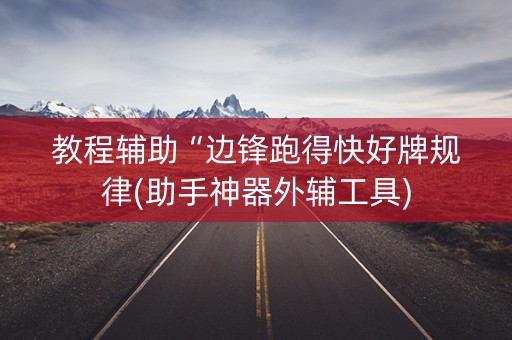 教程辅助“边锋跑得快好牌规律(助手神器外辅工具)